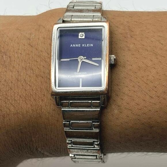 Silver & Blue Anne Klein Watch - Picture 1 of 4